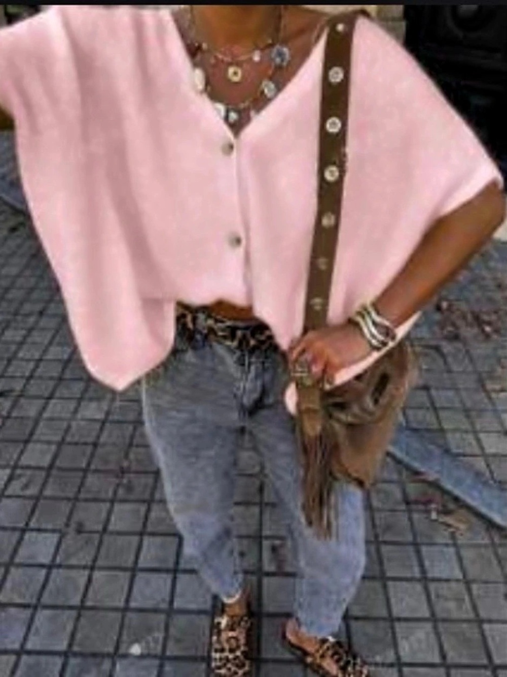 SHEIN Pink Knit Cardigan Size Medium